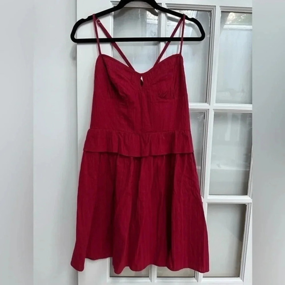 Betsey Johnson | Red Ruffle Fit & Flare Pinup Rockabilly Dress Size L Large - Picture 5 of 15